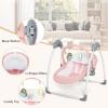 imageINFANS Baby Swing for Infants Compact Portable Baby Electric Rocker for Newborn with 5 Speed Natural Sway Music Timing 2 Toys Remote Control Easy Fold 06 Months Boy GirlPink