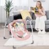 imageINFANS Baby Swing for Infants Compact Portable Baby Electric Rocker for Newborn with 5 Speed Natural Sway Music Timing 2 Toys Remote Control Easy Fold 06 Months Boy GirlPink