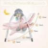 imageINFANS Baby Swing for Infants Compact Portable Baby Electric Rocker for Newborn with 5 Speed Natural Sway Music Timing 2 Toys Remote Control Easy Fold 06 Months Boy GirlPink