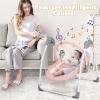 imageINFANS Baby Swing for Infants Compact Portable Baby Electric Rocker for Newborn with 5 Speed Natural Sway Music Timing 2 Toys Remote Control Easy Fold 06 Months Boy GirlPink