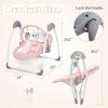 imageINFANS Baby Swing for Infants Compact Portable Baby Electric Rocker for Newborn with 5 Speed Natural Sway Music Timing 2 Toys Remote Control Easy Fold 06 Months Boy GirlPink