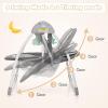 imageINFANS Baby Swing for Infants Compact Portable Baby Electric Rocker for Newborn with 5 Speed Natural Sway Music Timing 2 Toys Remote Control Easy Fold 06 Months Boy GirlGray