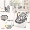 imageINFANS Baby Swing for Infants Compact Portable Baby Electric Rocker for Newborn with 5 Speed Natural Sway Music Timing 2 Toys Remote Control Easy Fold 06 Months Boy GirlGray