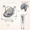 imageINFANS Baby Swing for Infants Compact Portable Baby Electric Rocker for Newborn with 5 Speed Natural Sway Music Timing 2 Toys Remote Control Easy Fold 06 Months Boy GirlGray