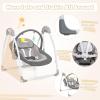 imageINFANS Baby Swing for Infants Compact Portable Baby Electric Rocker for Newborn with 5 Speed Natural Sway Music Timing 2 Toys Remote Control Easy Fold 06 Months Boy GirlGray