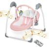 imageINFANS Baby Swing for Infants Compact Portable Baby Electric Rocker for Newborn with 5 Speed Natural Sway Music Timing 2 Toys Remote Control Easy Fold 06 Months Boy GirlPink