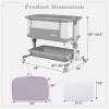 imageINFANS 3 in 1 Baby Bassinet Bedside Sleeper with Comfy Mattress Wheels 6 Height Adjustable Storage Basket Travel Bag Portable All Mesh Crib for Newborn Infant PinkGrey