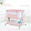 imageINFANS 3 in 1 Baby Bassinet Bedside Sleeper with Comfy Mattress Wheels 6 Height Adjustable Storage Basket Travel Bag Portable All Mesh Crib for Newborn Infant PinkPink