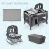 imageINFANS 4 in 1 Pack and Play Portable Nursery Center for Baby Kid Infant Travel Playard with Bassinet Mattress Diaper Changer Bag Toys Music Box Storage Basket