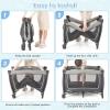 imageINFANS 4 in 1 Pack and Play Portable Nursery Center for Baby Kid Infant Travel Playard with Bassinet Mattress Diaper Changer Bag Toys Music Box Storage Basket