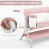 imageINFANS 5 in 1 Baby Bassinet Upgraded Rocking Bedside Sleeper with Wheels Storage Basket Travel Bag Mosquito Net Height Adjustable Portable All Mesh Crib for NewbornInfant PinkPink