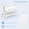 imageINFANS 5 in 1 Baby Bassinet Upgraded Rocking Bedside Sleeper with Wheels Storage Basket Travel Bag Mosquito Net Height Adjustable Portable All Mesh Crib for NewbornInfant PinkLight Grey