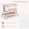 imageINFANS 5 in 1 Baby Bassinet Upgraded Rocking Bedside Sleeper with Wheels Storage Basket Travel Bag Mosquito Net Height Adjustable Portable All Mesh Crib for NewbornInfant PinkPink
