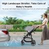 imageINFANS 2 in 1 Baby Stroller High Landscape Infant Stroller ampamp Reversible Bassinet Pram Foldable Pushchair with Adjustable Canopy Storage Basket Cup Holder Suspension Wheels PinkGrey