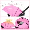 imageINFANS 2 in 1 Baby Stroller High Landscape Infant Stroller ampamp Reversible Bassinet Pram Foldable Pushchair with Adjustable Canopy Storage Basket Cup Holder Suspension Wheels PinkPink