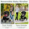 imageINFANS 2 in 1 Baby Stroller High Landscape Infant Stroller ampamp Reversible Bassinet Pram Foldable Pushchair with Adjustable Canopy Storage Basket Cup Holder Suspension Wheels PinkBlack