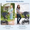imageINFANS 2 in 1 Baby Stroller Newborn Convertible Stroller Bassinet for Infant Foldable High Landscape Shock Absorption with Reversible Seat Aluminum Structure for Toddler Pushchair 036 MonthBlack