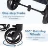 imageINFANS 2 in 1 Baby Stroller Newborn Convertible Stroller Bassinet for Infant Foldable High Landscape Shock Absorption with Reversible Seat Aluminum Structure for Toddler Pushchair 036 MonthBlack