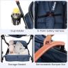 imageINFANS 2 in 1 Baby Stroller Newborn Convertible Stroller Bassinet for Infant Foldable High Landscape Shock Absorption with Reversible Seat Aluminum Structure for Toddler Pushchair 036 MonthNavy