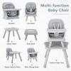 imageINFANS 8 in 1 Baby High Chair Convertible Highchair for Babies and Toddlers Infant Dining Booster Seat Building Block Table Kids Stool Table Chair Set with Removable TrayGrey