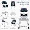 imageINFANS 8 in 1 Baby High Chair Convertible Highchair for Babies and Toddlers Infant Dining Booster Seat Building Block Table Kids Stool Table Chair Set with Removable TrayBlack