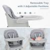 imageINFANS 8 in 1 Baby High Chair Convertible Highchair for Babies and Toddlers Infant Dining Booster Seat Building Block Table Kids Stool Table Chair Set with Removable TrayGrey