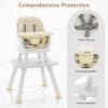 imageINFANS 8 in 1 Baby High Chair Convertible Highchair for Babies and Toddlers Infant Dining Booster Seat Building Block Table Kids Stool Table Chair Set with Removable TrayBeige