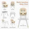 imageINFANS 8 in 1 Baby High Chair Convertible Highchair for Babies and Toddlers Infant Dining Booster Seat Building Block Table Kids Stool Table Chair Set with Removable TrayBeige