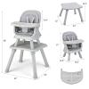 imageINFANS 8 in 1 Baby High Chair Convertible Highchair for Babies and Toddlers Infant Dining Booster Seat Building Block Table Kids Stool Table Chair Set with Removable TrayGrey