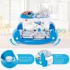 imageINFANS Baby Walker 5 in 1 Behind Walker Learning Seated Rocker Bouncer with Removable Music Tray Adjustable Height Washable Seat Cushion Foldable Activity Center for Toddlers GreyUnicorn