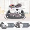 imageINFANS Baby Walker 5 in 1 Behind Walker Learning Seated Rocker Bouncer with Removable Music Tray Adjustable Height Washable Seat Cushion Foldable Activity Center for Toddlers GreyGrey
