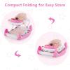 imageINFANS Baby Walker 5 in 1 Behind Walker Learning Seated Rocker Bouncer with Removable Music Tray Adjustable Height Washable Seat Cushion Foldable Activity Center for Toddlers GreyPink