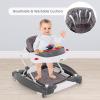imageINFANS Baby Walker 5 in 1 Behind Walker Learning Seated Rocker Bouncer with Removable Music Tray Adjustable Height Washable Seat Cushion Foldable Activity Center for Toddlers GreyGrey