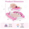 imageINFANS Baby Walker 5 in 1 Behind Walker Learning Seated Rocker Bouncer with Removable Music Tray Adjustable Height Washable Seat Cushion Foldable Activity Center for Toddlers GreyPink