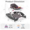imageINFANS Baby Walker 5 in 1 Behind Walker Learning Seated Rocker Bouncer with Removable Music Tray Adjustable Height Washable Seat Cushion Foldable Activity Center for Toddlers GreyGrey