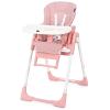 imageINFANS High Chair for Babies ampamp Toddlers Foldable Highchair with Multiple Adjustable Backrest Footrest and Seat Height Removable Tray Detachable PU Leather Cushion Builtin Rear Wheels BlackPink