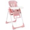 imageINFANS High Chair for Babies ampamp Toddlers Foldable Highchair with Multiple Adjustable Backrest Footrest and Seat Height Removable Tray Detachable PU Leather Cushion Builtin Rear Wheels BlackPink