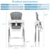 imageINFANS High Chair for Babies ampamp Toddlers Foldable Highchair with Multiple Adjustable Backrest Footrest and Seat Height Removable Tray Detachable PU Leather Cushion Builtin Rear Wheels BlackLight Grey