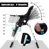 imageINFANS High Chair for Babies ampamp Toddlers Foldable Highchair with Multiple Adjustable Backrest Footrest and Seat Height Removable Tray Detachable PU Leather Cushion Builtin Rear Wheels BlackBlack