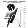 imageINFANS High Chair for Babies ampamp Toddlers Foldable Highchair with Multiple Adjustable Backrest Footrest and Seat Height Removable Tray Detachable PU Leather Cushion Builtin Rear Wheels BlackBlack