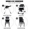imageINFANS High Chair for Babies ampamp Toddlers Foldable Highchair with Multiple Adjustable Backrest Footrest and Seat Height Removable Tray Detachable PU Leather Cushion Builtin Rear Wheels BlackBlack