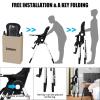 imageINFANS High Chair for Babies ampamp Toddlers Foldable Highchair with Multiple Adjustable Backrest Footrest and Seat Height Removable Tray Detachable PU Leather Cushion Builtin Rear Wheels BlackBlack