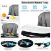 imageINFANS High Chair for Babies ampamp Toddlers Foldable Highchair with Multiple Adjustable Backrest Footrest and Seat Height Removable Tray Detachable PU Leather Cushion Builtin Rear Wheels BlackGrey