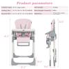 imageINFANS High Chair for Babies ampamp Toddlers Foldable Highchair with Multiple Adjustable Backrest Footrest and Seat Height Removable Tray Detachable PU Leather Cushion Builtin Rear Wheels BlackPink