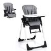 imageINFANS High Chair for Babies ampamp Toddlers Foldable Highchair with Multiple Adjustable Backrest Footrest and Seat Height Removable Tray Detachable PU Leather Cushion Builtin Rear Wheels BlackGrey