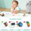 imageINFANS Kids Table and Chiar Set Height Adjustable Toddler Desk and 4 Chairs with Graffiti Desktop NonSlip Legs Large 47quot L x 235quot W MultiActivity Art Table for Daycare Classroom Home NaturalGreen