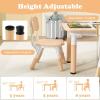 imageINFANS Kids Table and Chiar Set Height Adjustable Toddler Desk and 4 Chairs with Graffiti Desktop NonSlip Legs Large 47quot L x 235quot W MultiActivity Art Table for Daycare Classroom Home NaturalNatural