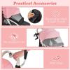imageINFANS Lightweight Baby Stroller Compact Stroller with OneHand Fold Travel Stroller for Airplane with Cup Holder 5Point Harness Foot Cover Canopy Infant Stroller for 036 Month PinkPink