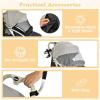imageINFANS Lightweight Baby Stroller Compact Stroller with OneHand Fold Travel Stroller for Airplane with Cup Holder 5Point Harness Foot Cover Canopy Infant Stroller for 036 Month PinkGrey