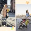 imageINFANS Lightweight Baby Stroller Compact Stroller with OneHand Fold Travel Stroller for Airplane with Cup Holder 5Point Harness Foot Cover Canopy Infant Stroller for 036 Month GreyGrey